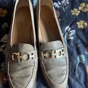 Salvatore Ferragamo Tan Leather Loafers with Classic Design